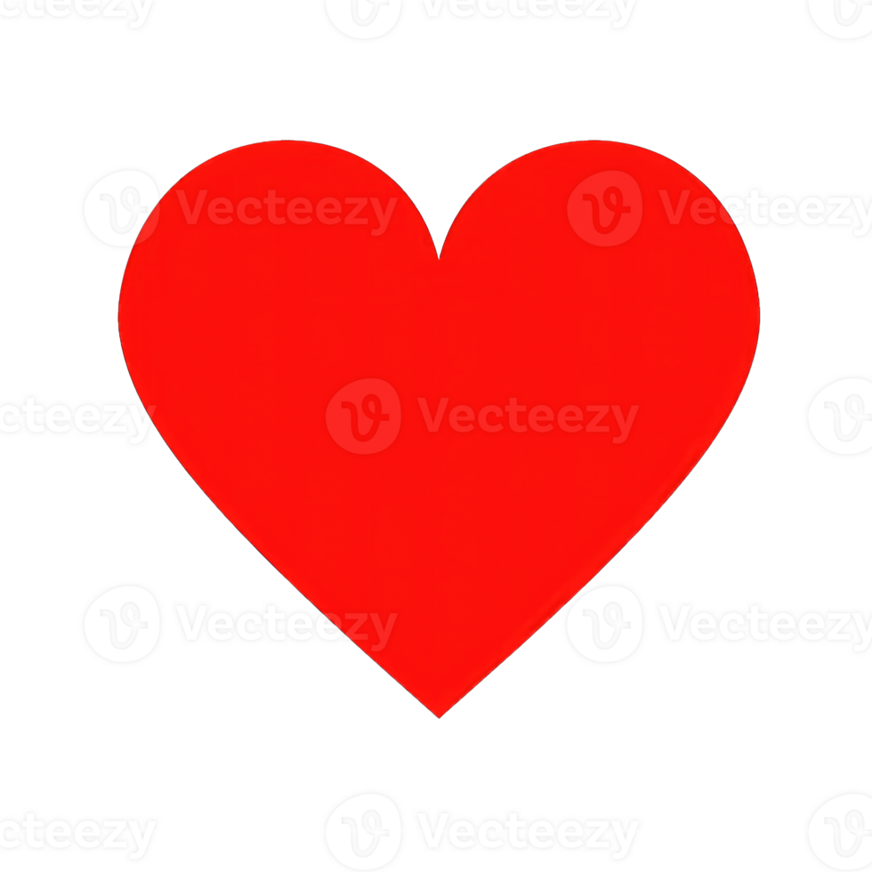 AI generated Heart, love, romance or valentine's day red png icon for apps and websites