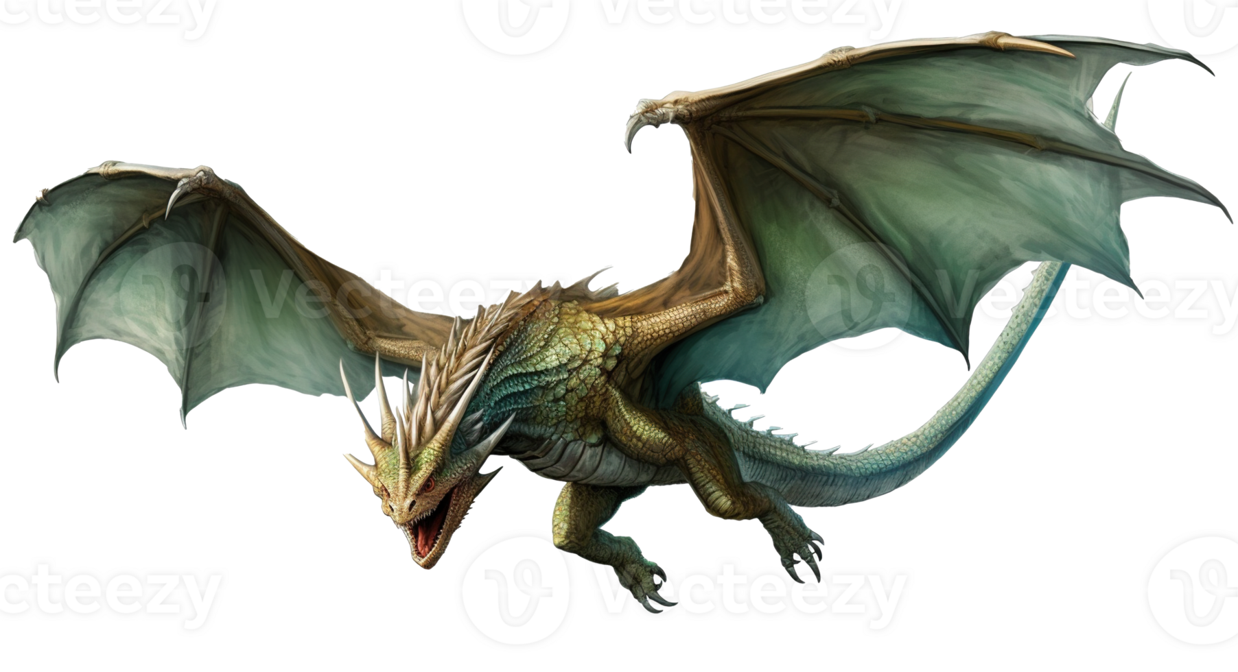 AI generated Fantasy Dragon. Ferocious monster. Digital illustration ai generated png