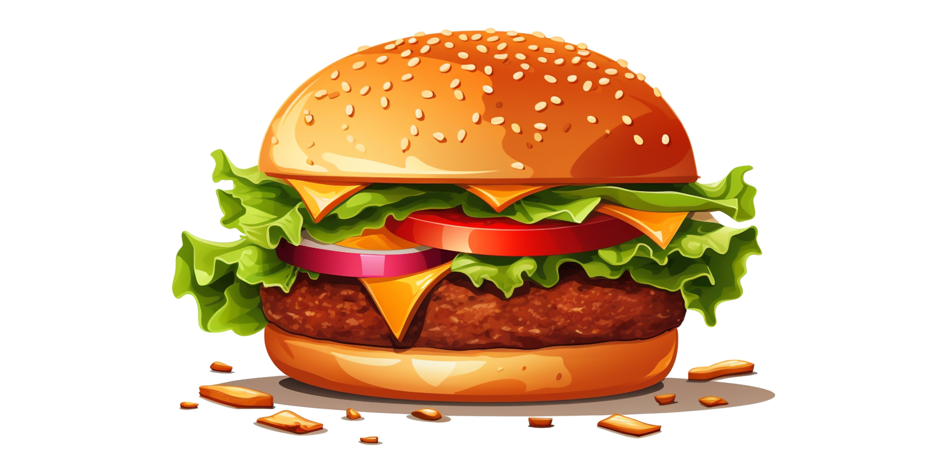 AI generated Delicious Cheeseburger on Transparent Background png