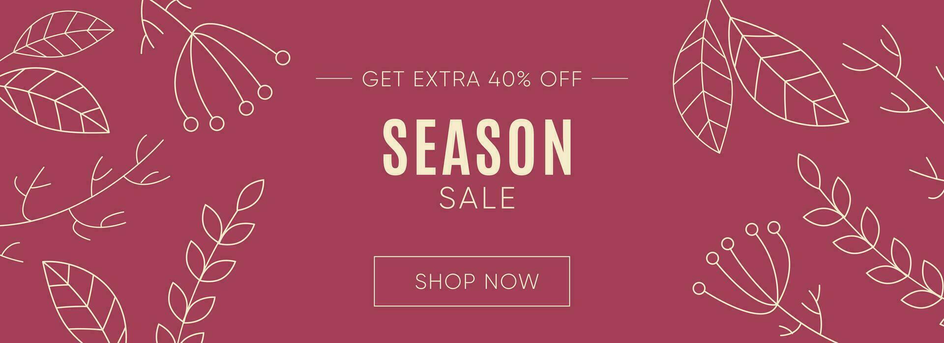 Creative season sale banner with discount text vector