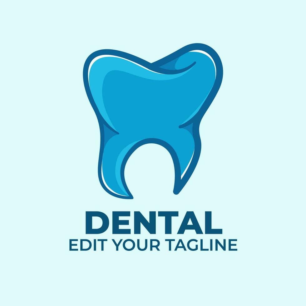 Dental logo with blue concept vector