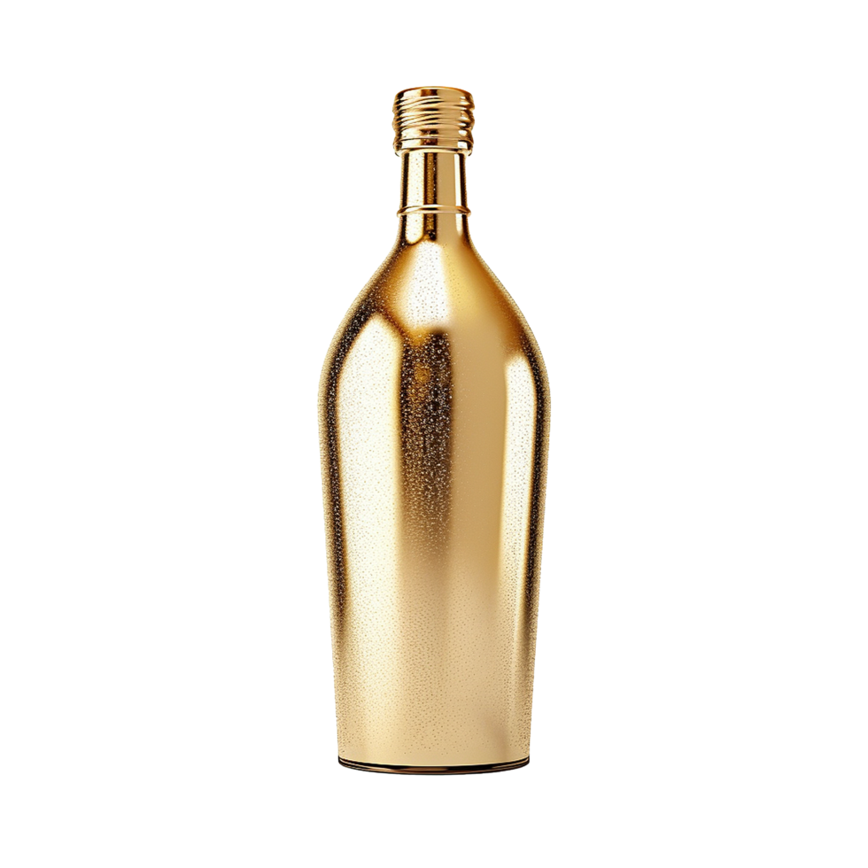 AI generated Golden bottle png isolated on transparent background