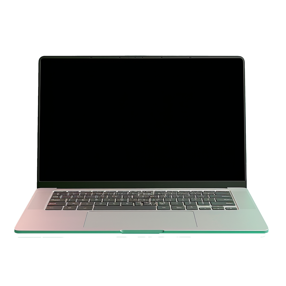 AI generated laptop blank screen png isolated on transparent background