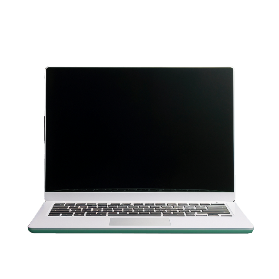 ai gegenereerd laptop blanco scherm PNG geïsoleerd Aan transparant achtergrond