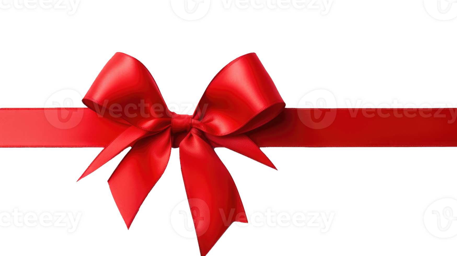 AI generated Red ribbon and bow isolated on white background. png