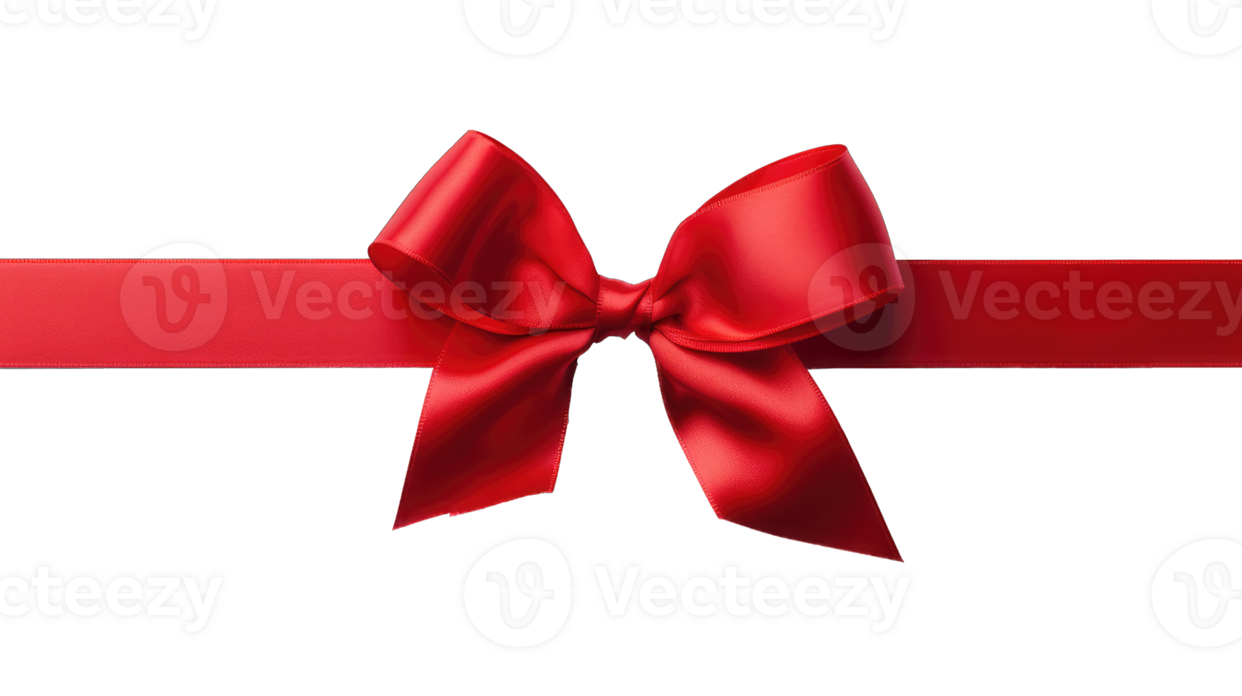 AI generated Red ribbon and bow isolated on white background. png