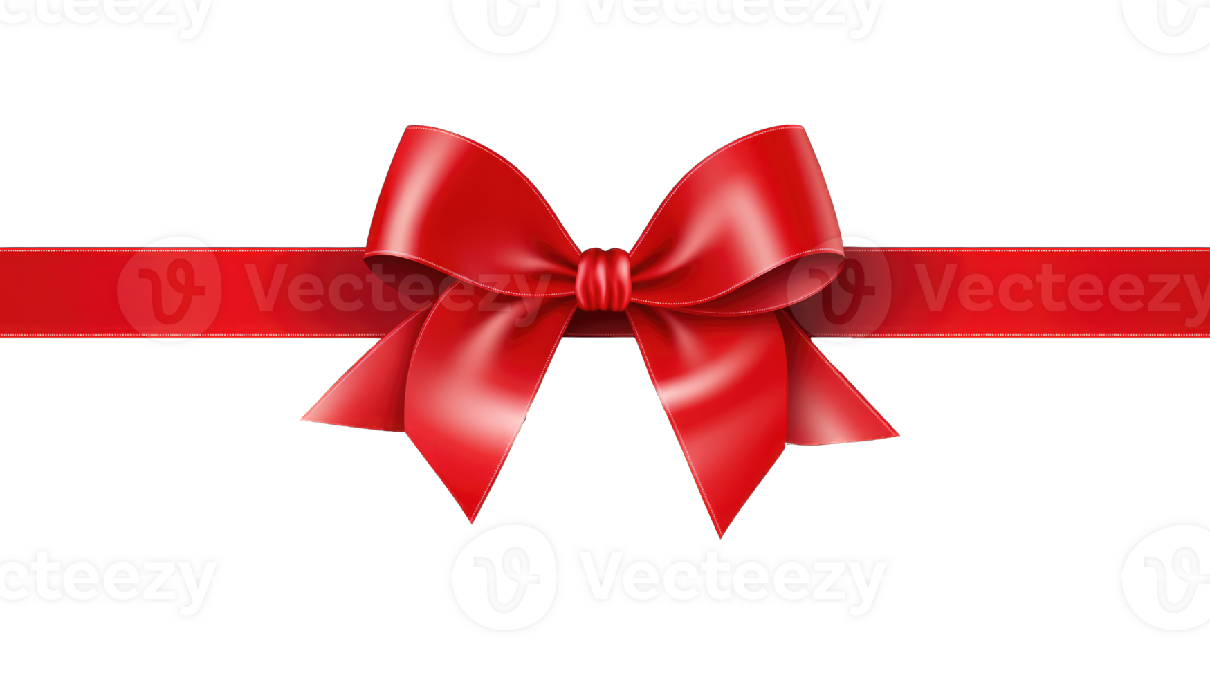 AI generated Red ribbon and bow isolated on white background. png