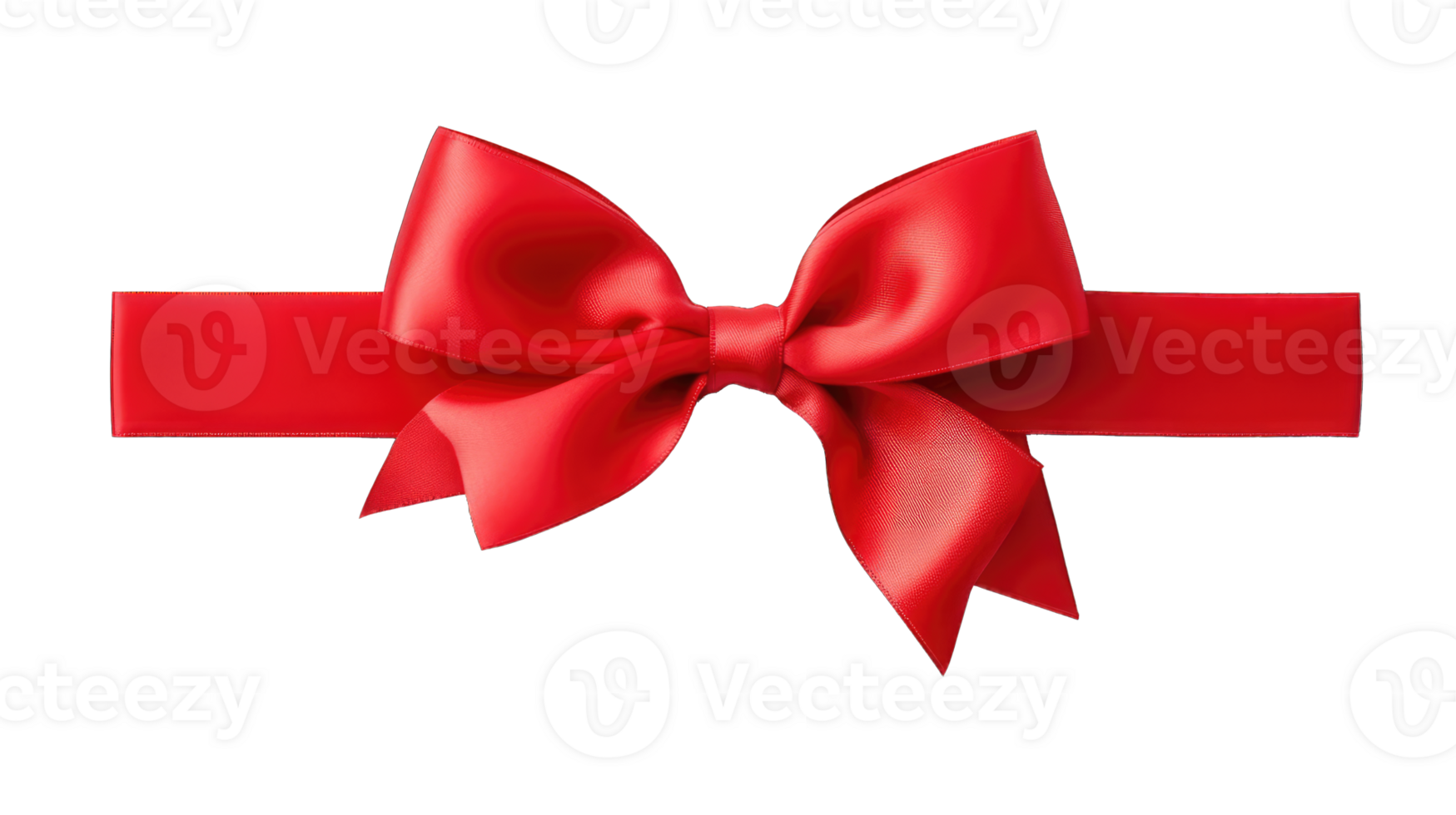 AI generated Red ribbon and bow isolated on white background. png