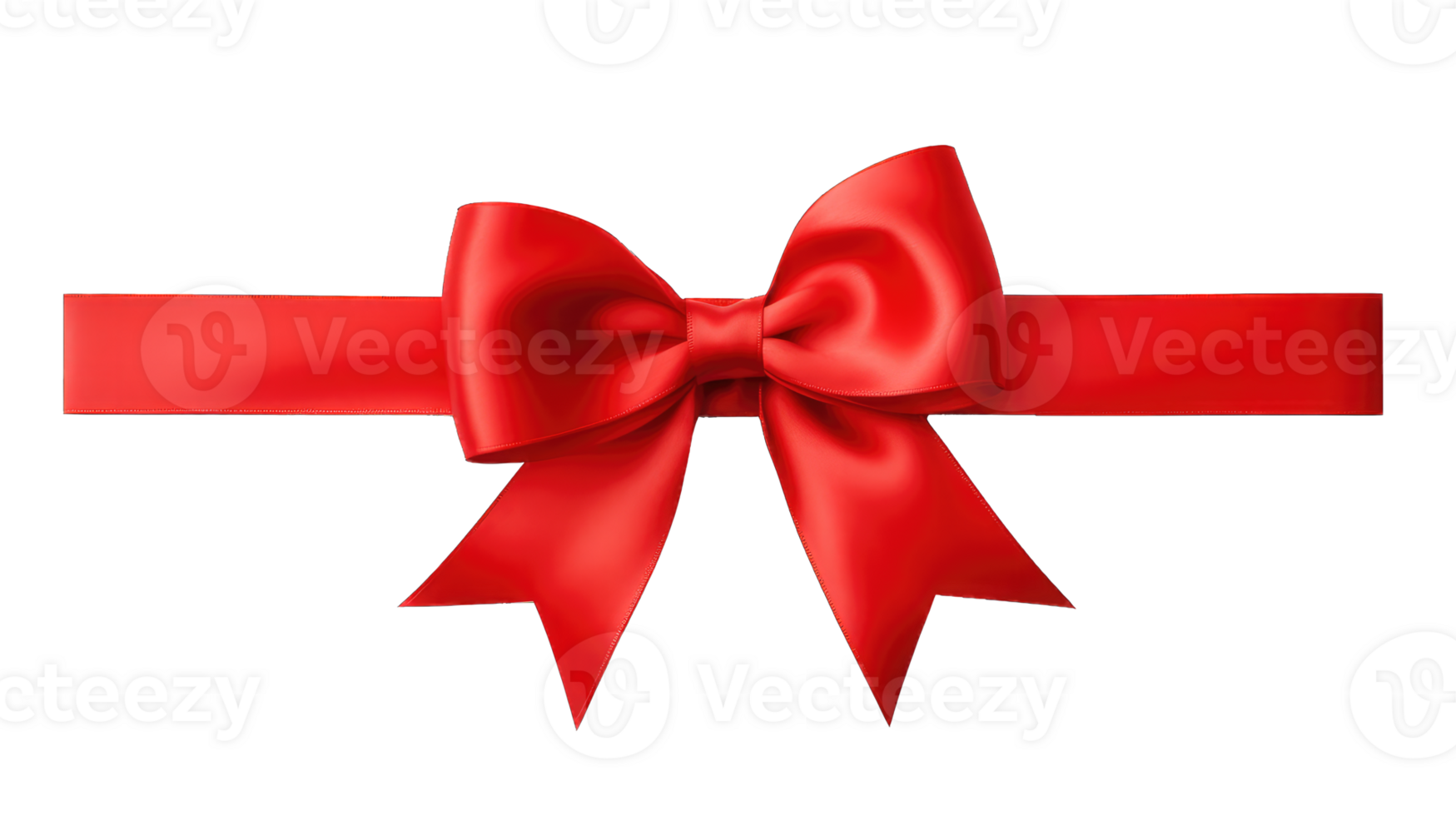 AI generated Red ribbon and bow isolated on white background. png