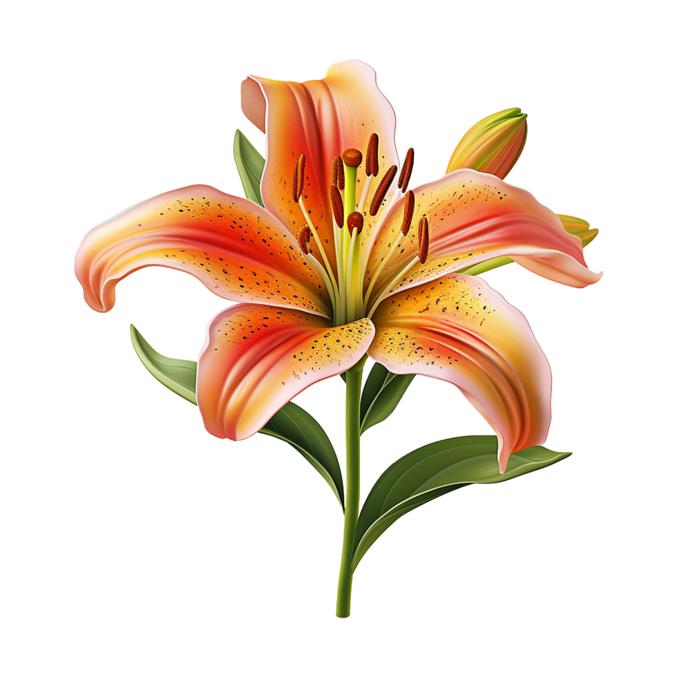 AI generated Lily flower Isolated on transparent background generative al png
