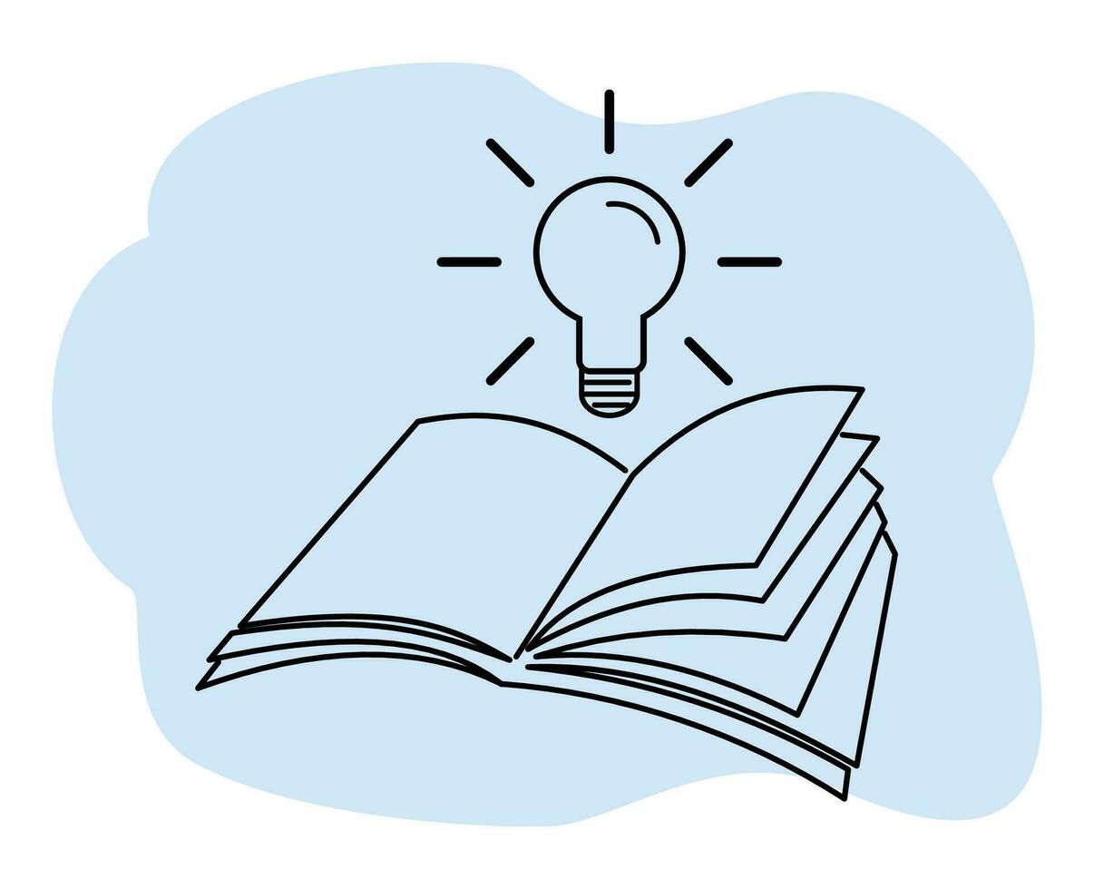 book icon and light bulb or idea and knowledge concept vector
