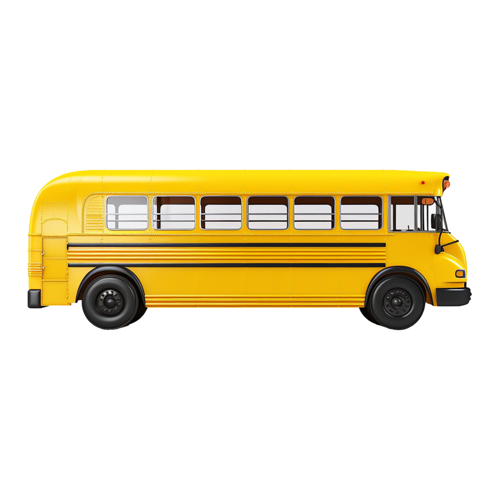 AI generated Yellow school bus isolated on transparent background png