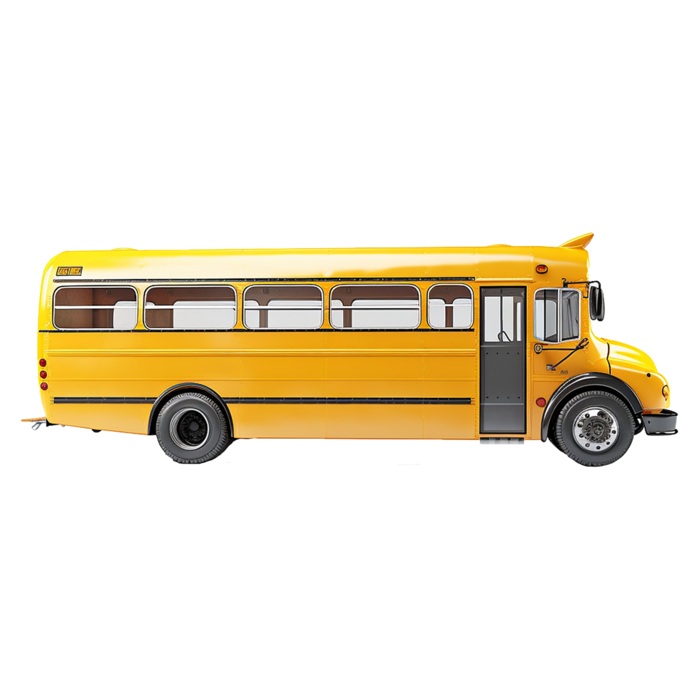 Ai Generated Yellow School Bus Isolated On Transparent Background