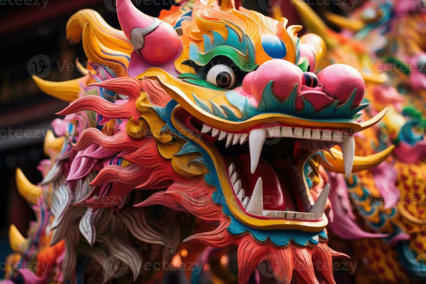 AI generated Chinese dragon. A symbol of luck and prosperity during Chinese New Year celebrations. photo