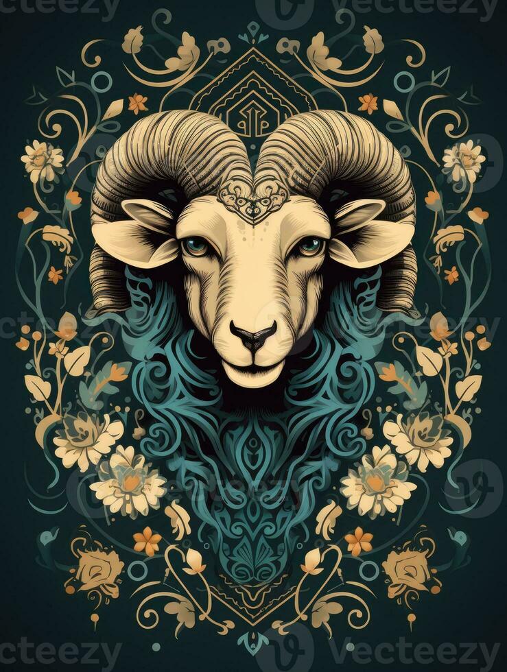 AI generated Sheep background for Eid aldha mubarak design photo