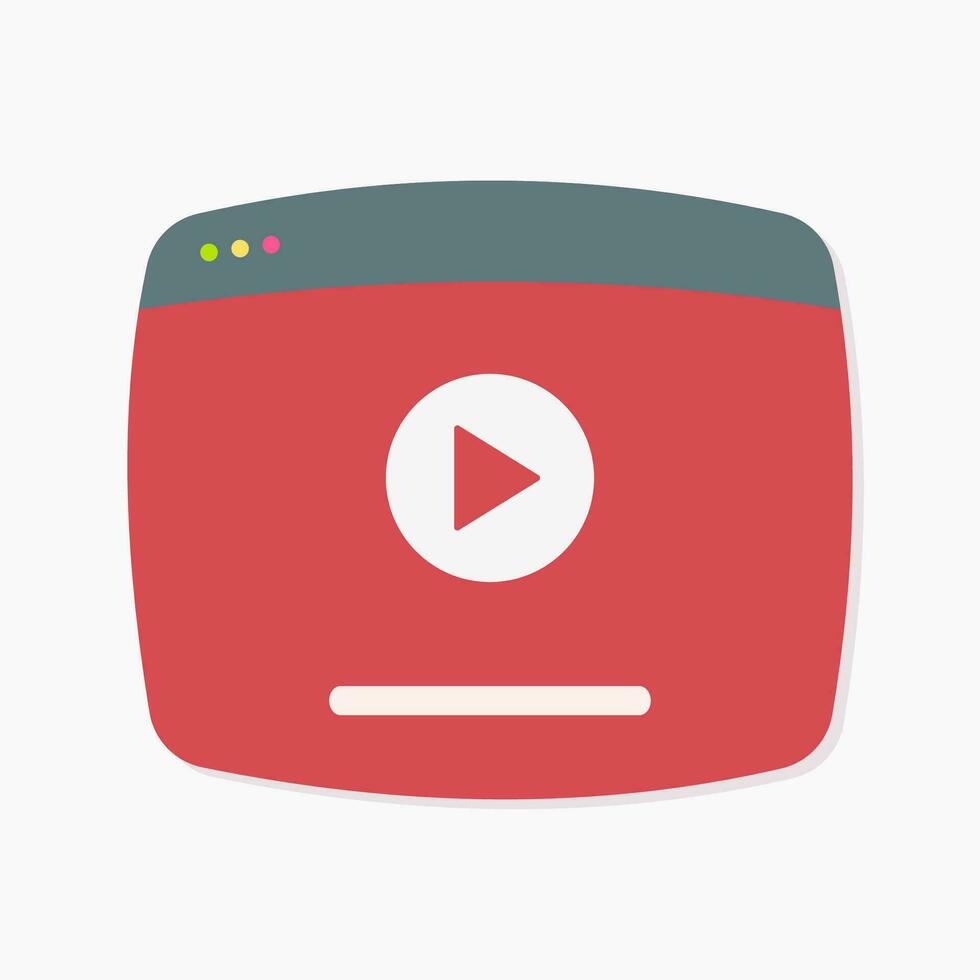 Video playlist with icon, vector illustrations