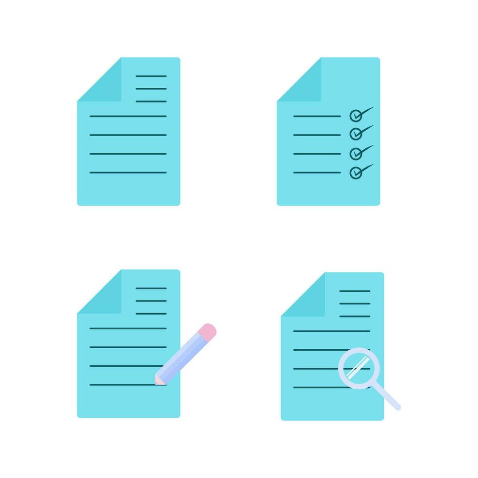 Paper documents icons. Line symbol. File icon vector