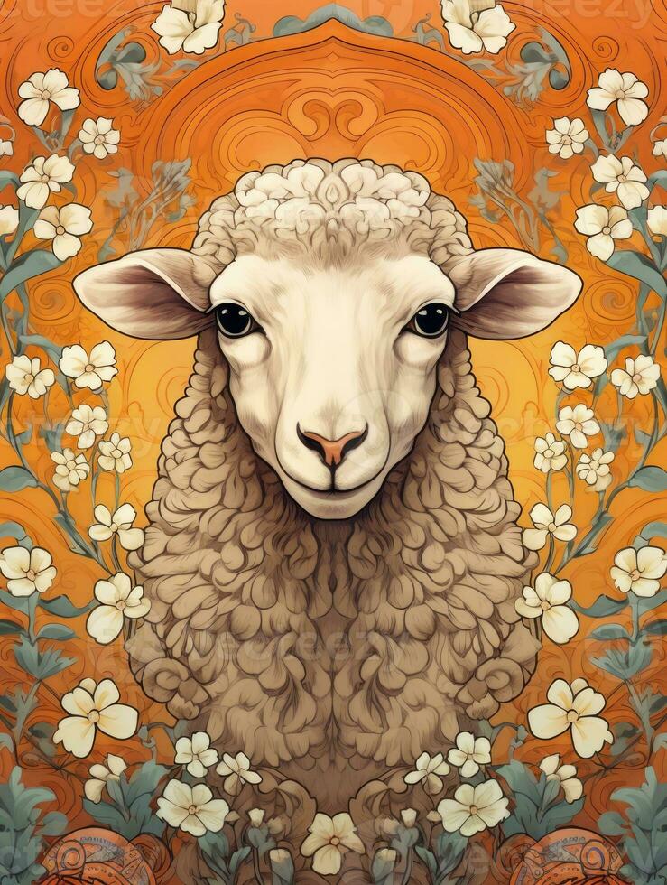 AI generated Sheep background for Eid aldha mubarak design photo