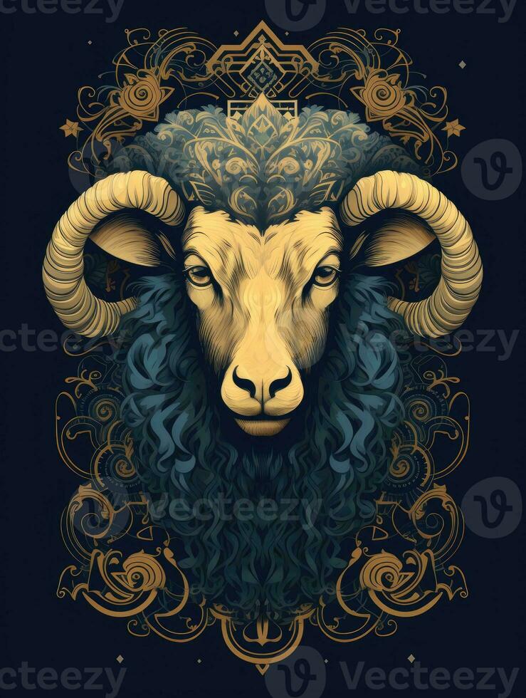 AI generated Sheep background for Eid aldha mubarak design photo