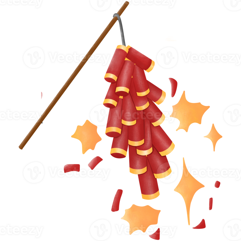 Chinese New Year firecrackers that have been lit png