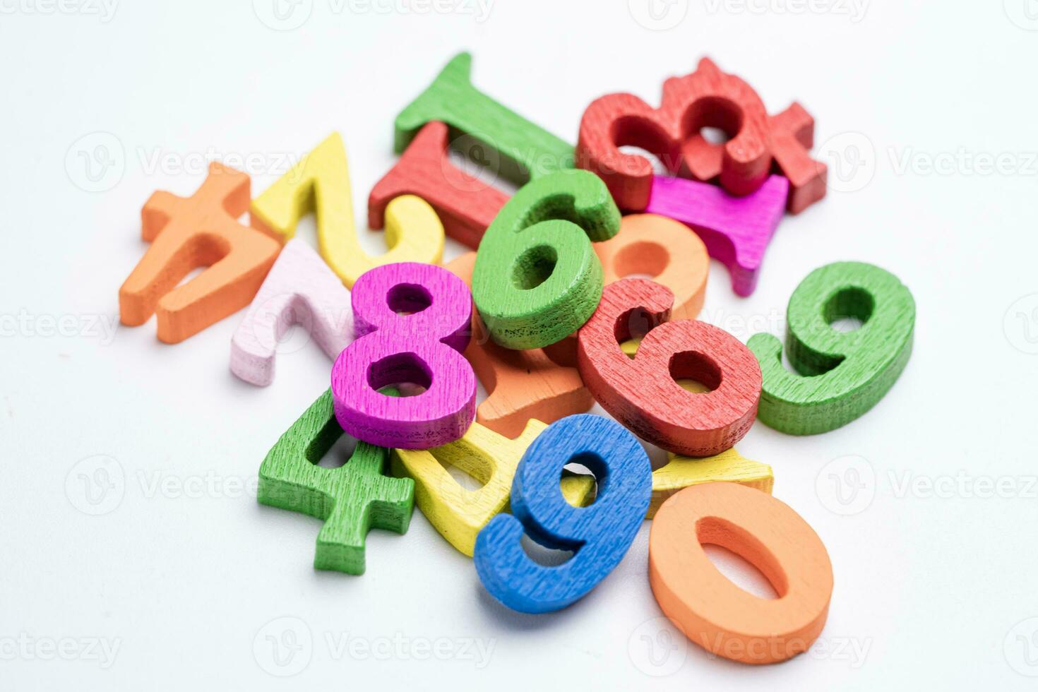 Math number colorful, education study mathematics learning teach concept. photo