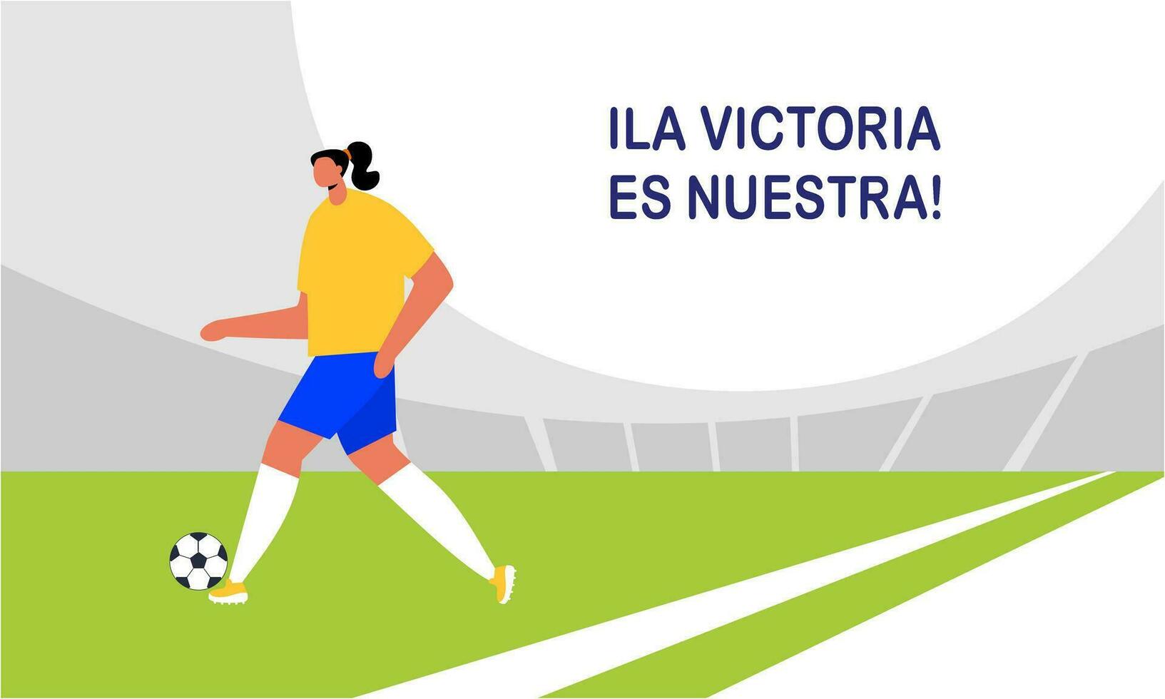 Español fútbol americano jugadores celebrando su victoria a el mundo taza ilustración vector