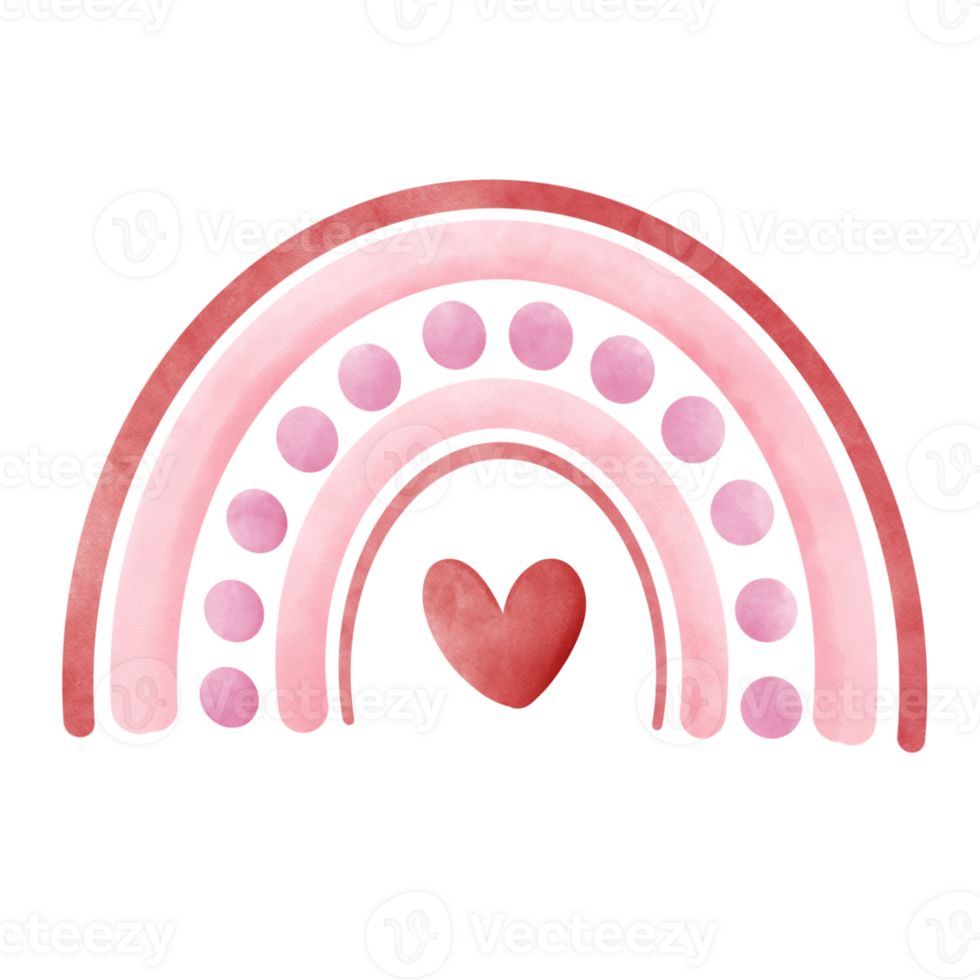 Valentine pink rainbow png