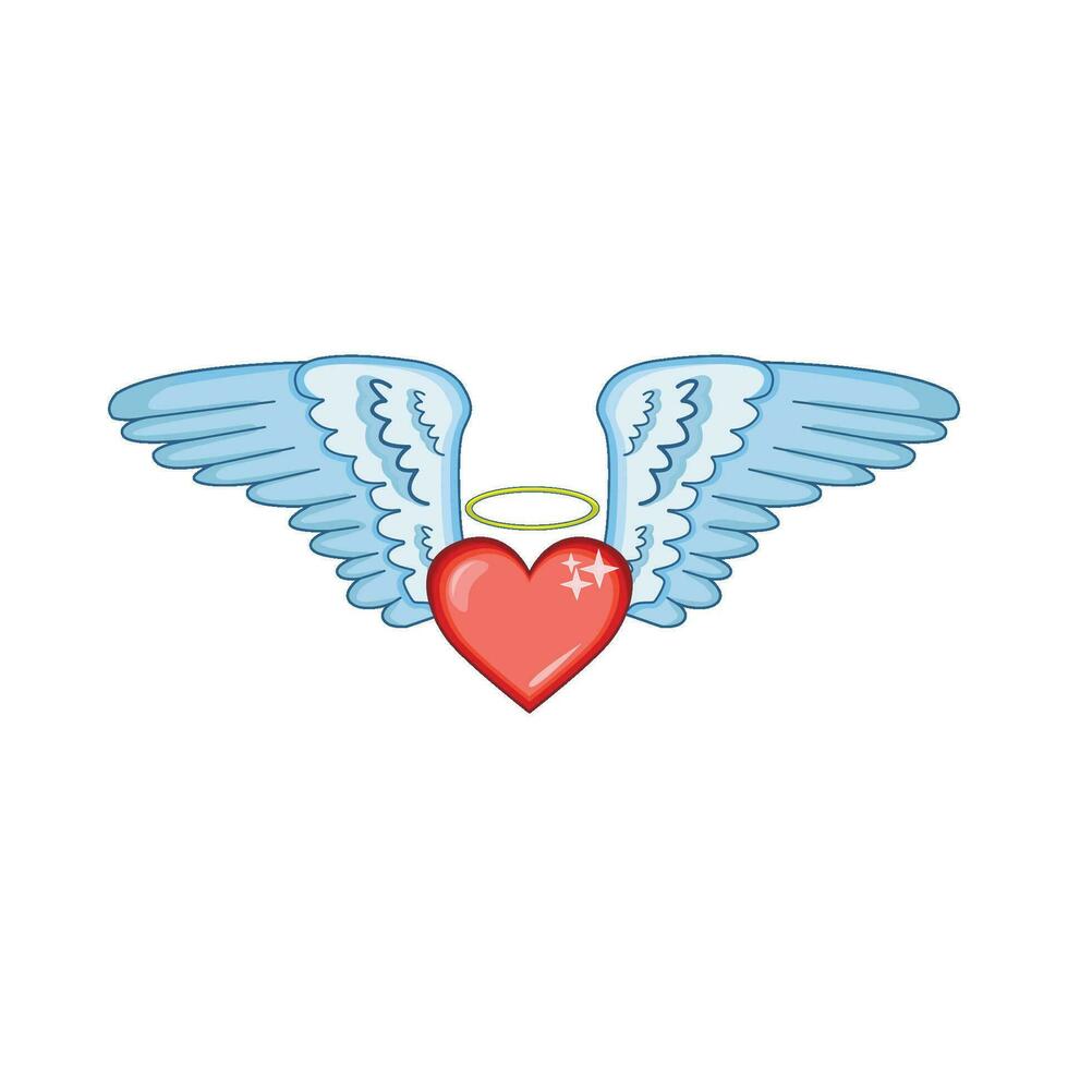 illustration of heart wings vector