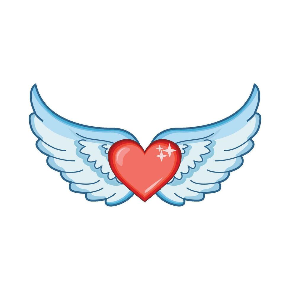 illustration of heart wings vector