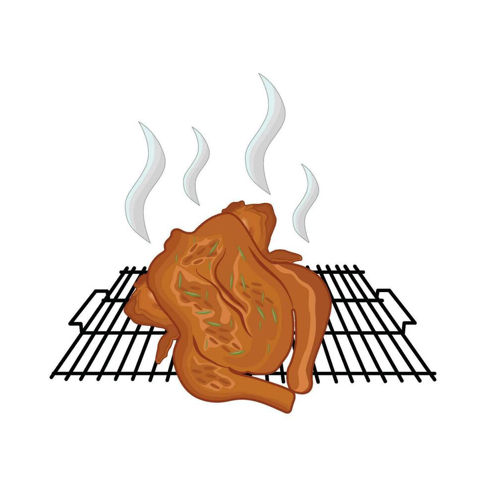 illustration of roasted chicken vector