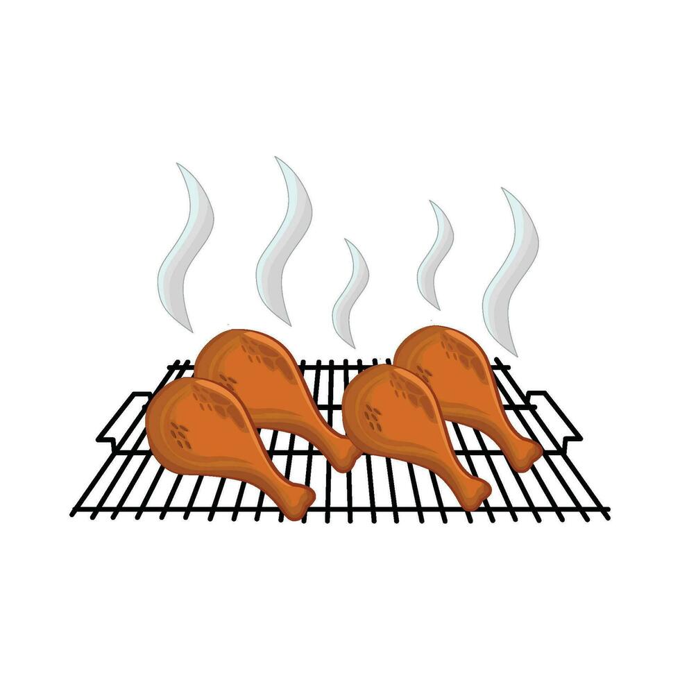 illustration of roasted chicken vector