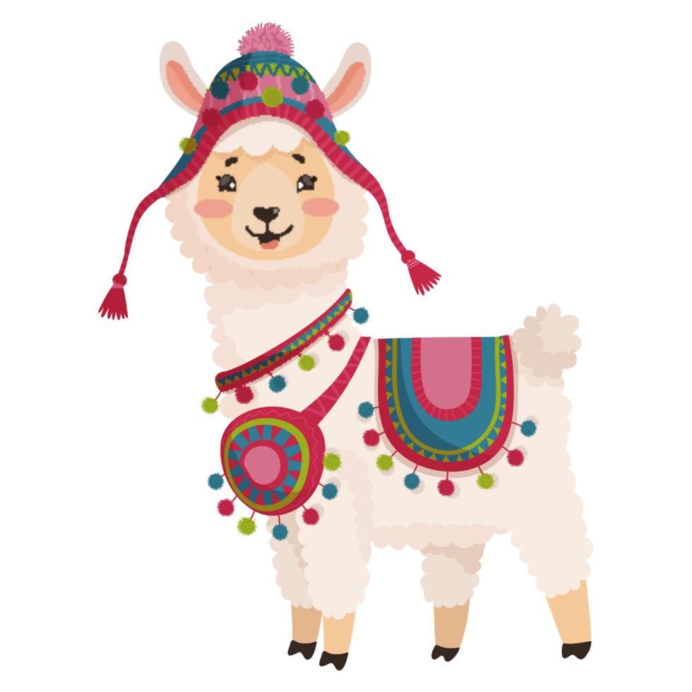 ai generado llama alpaca turismo png