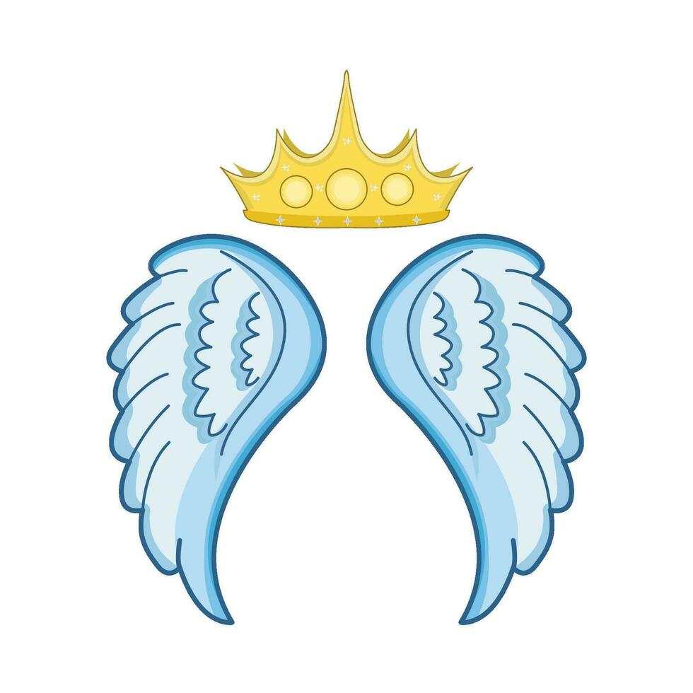 illustration of king crown and wings vector