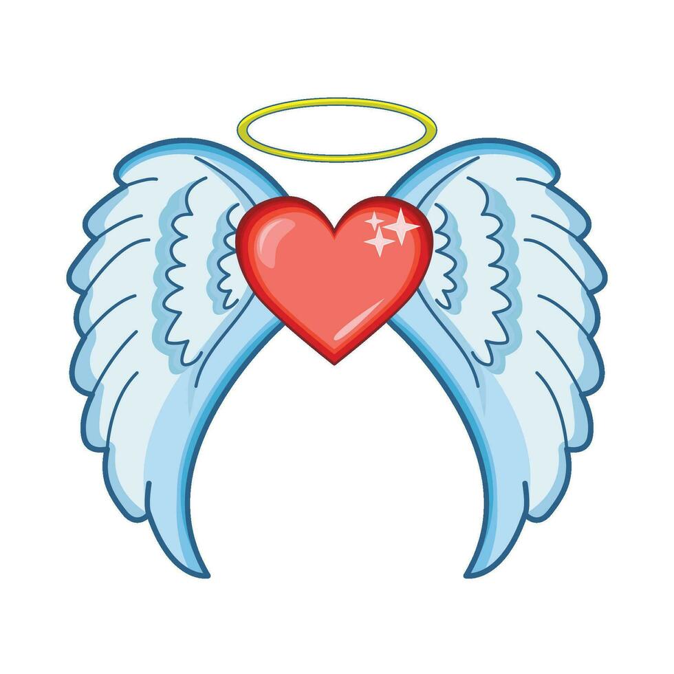 illustration of heart wings vector