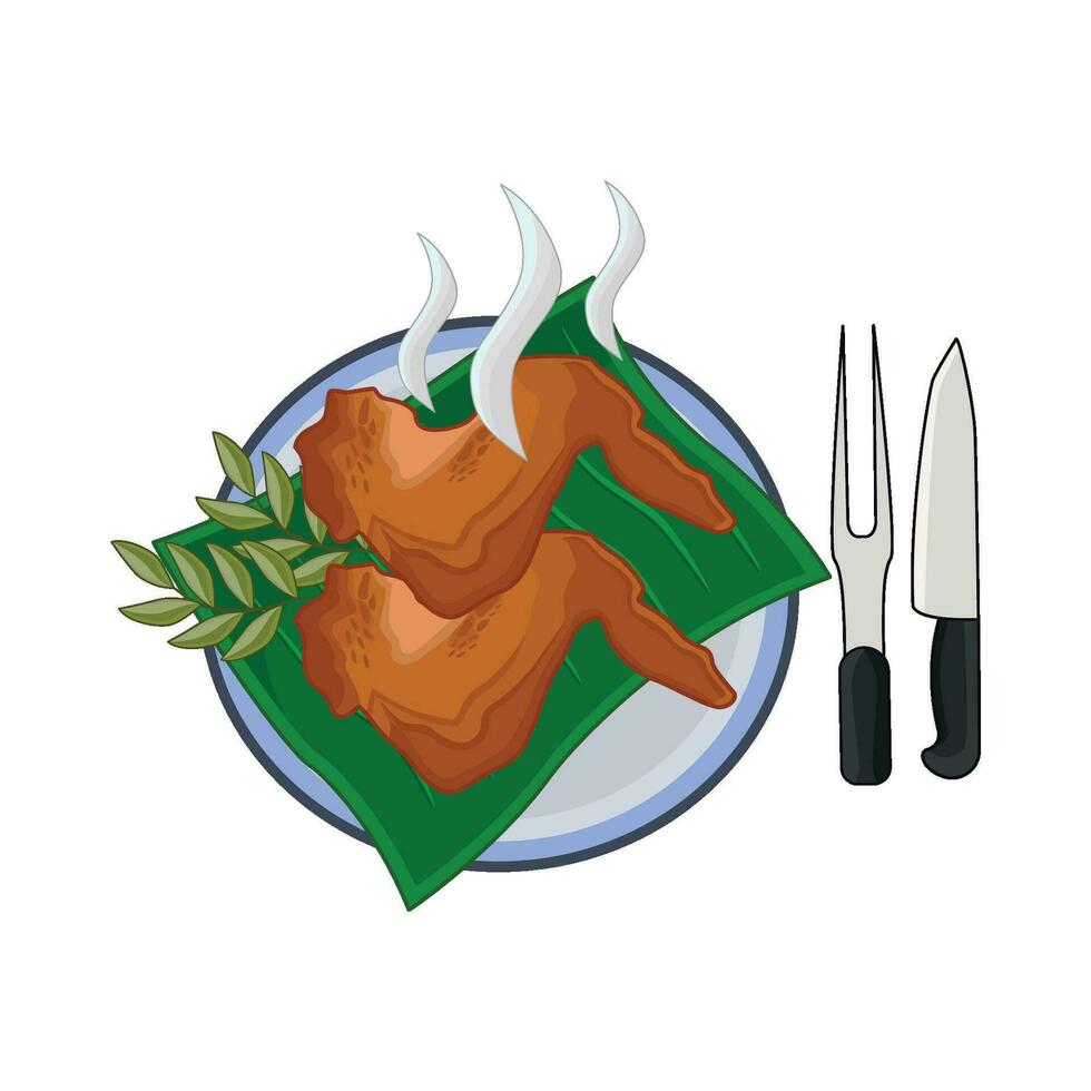 illustration of roasted chicken vector