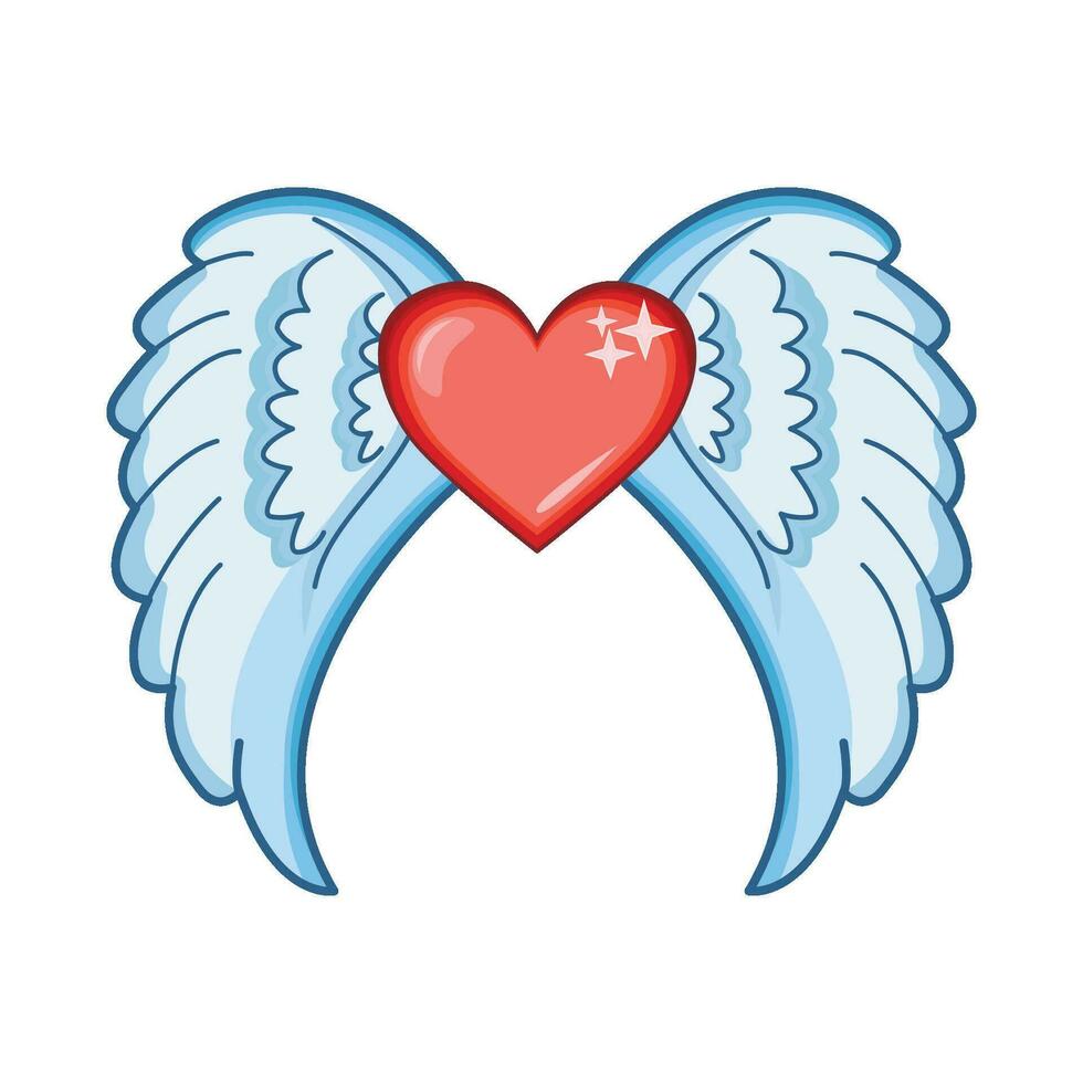 illustration of heart wings vector