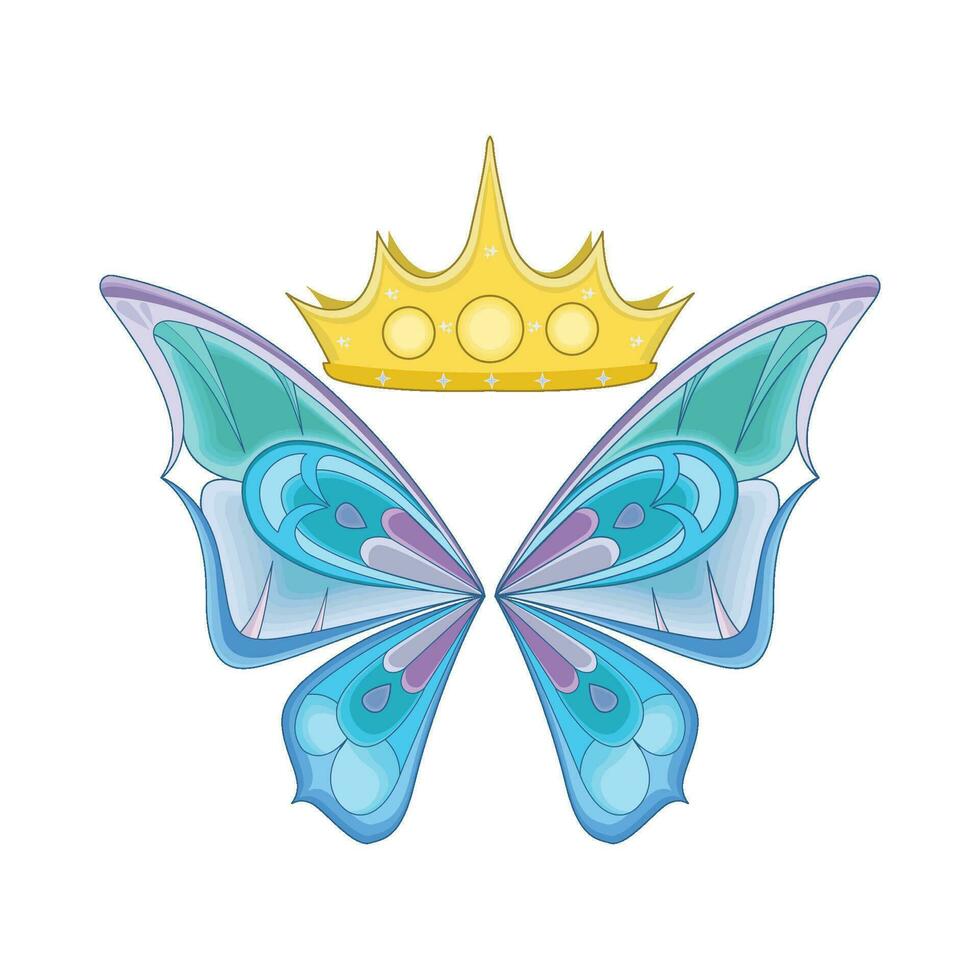 illustration of king crown and wings vector