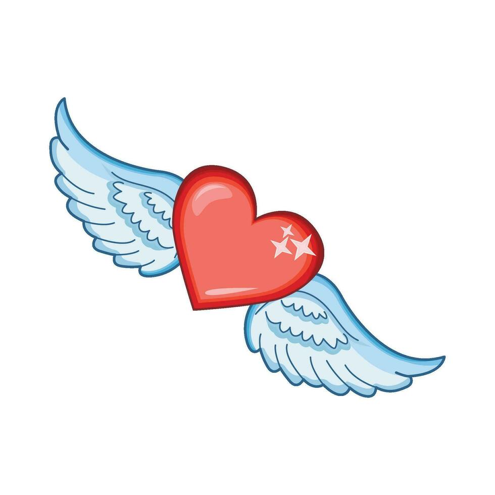 illustration of heart wings vector