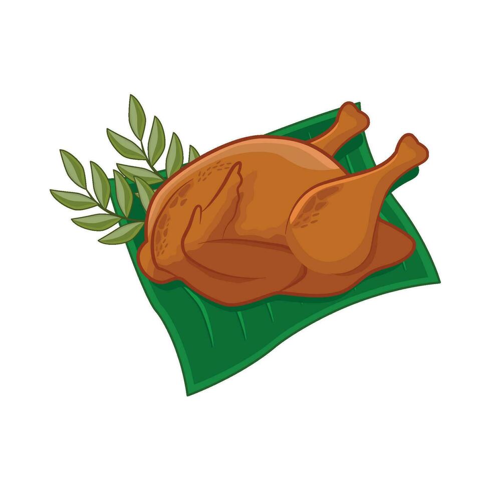 illustration of roasted chicken vector