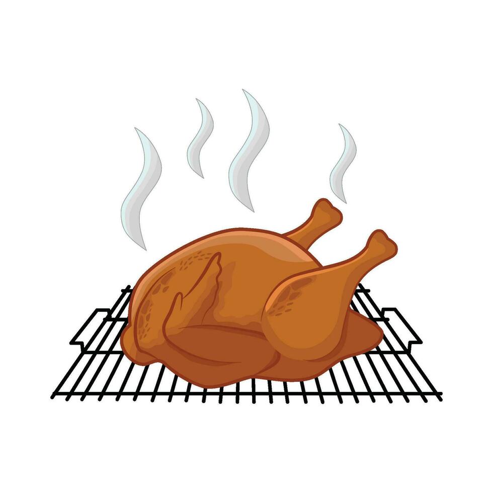 illustration of roasted chicken vector