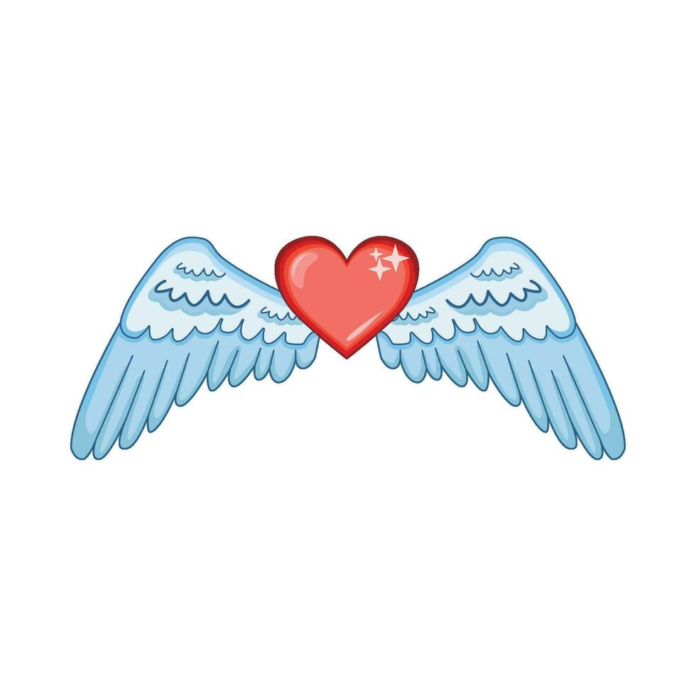 illustration of heart wings vector
