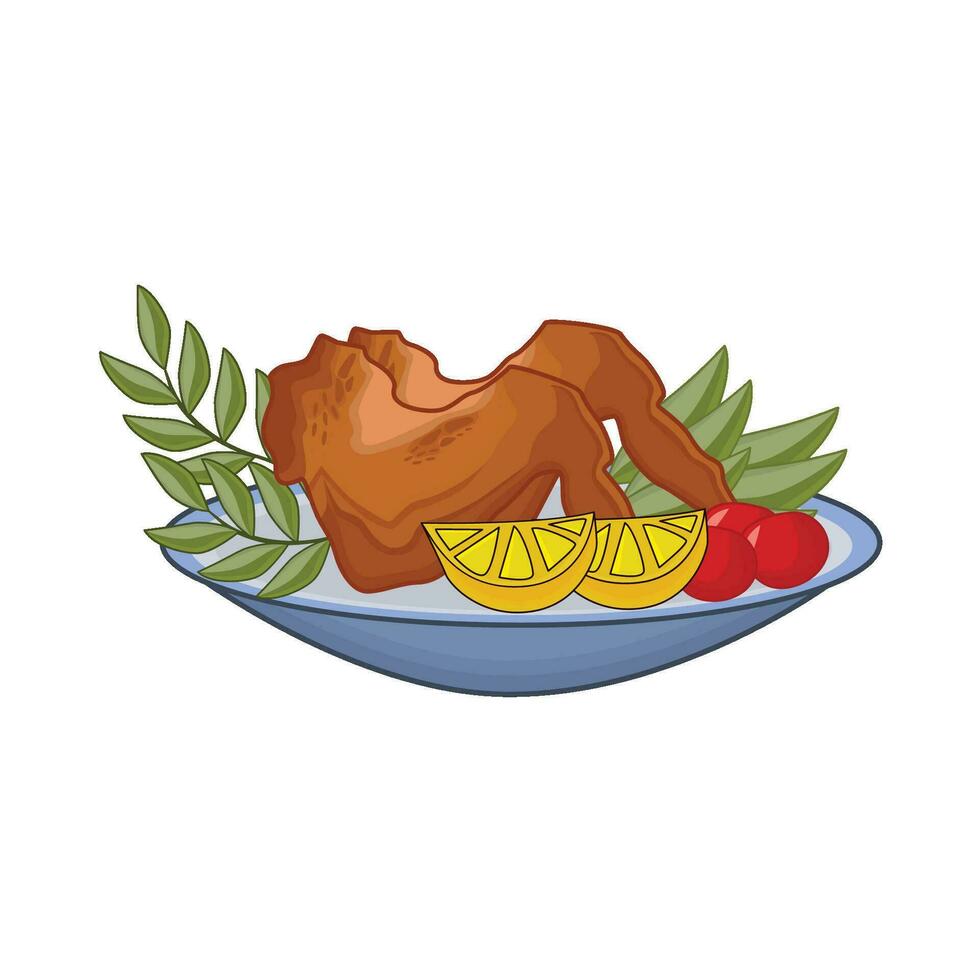 ilustración de asado pollo vector