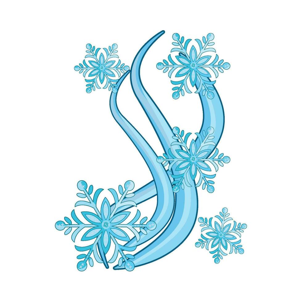 ilustración de copo de nieve vector