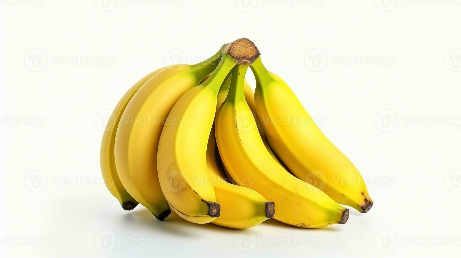 AI generated Bunch of Bananas on White Background. Fruit, Health, Healthy, Food, Vegetarian photo