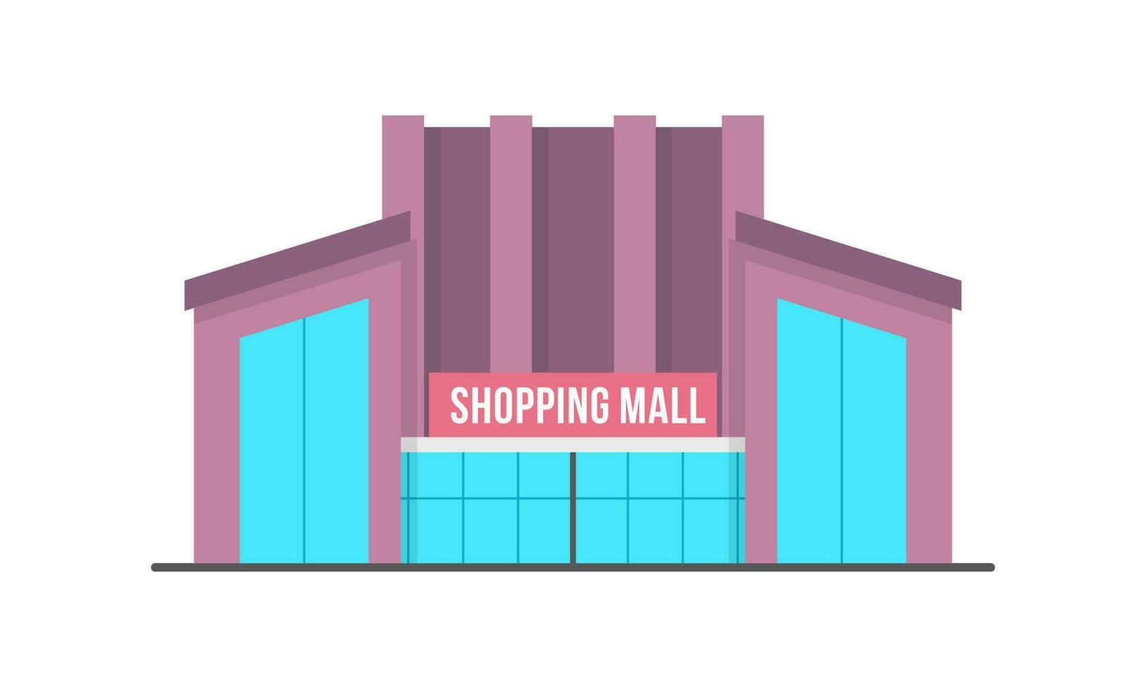 Shopping mall outside composition mall building illustration vector