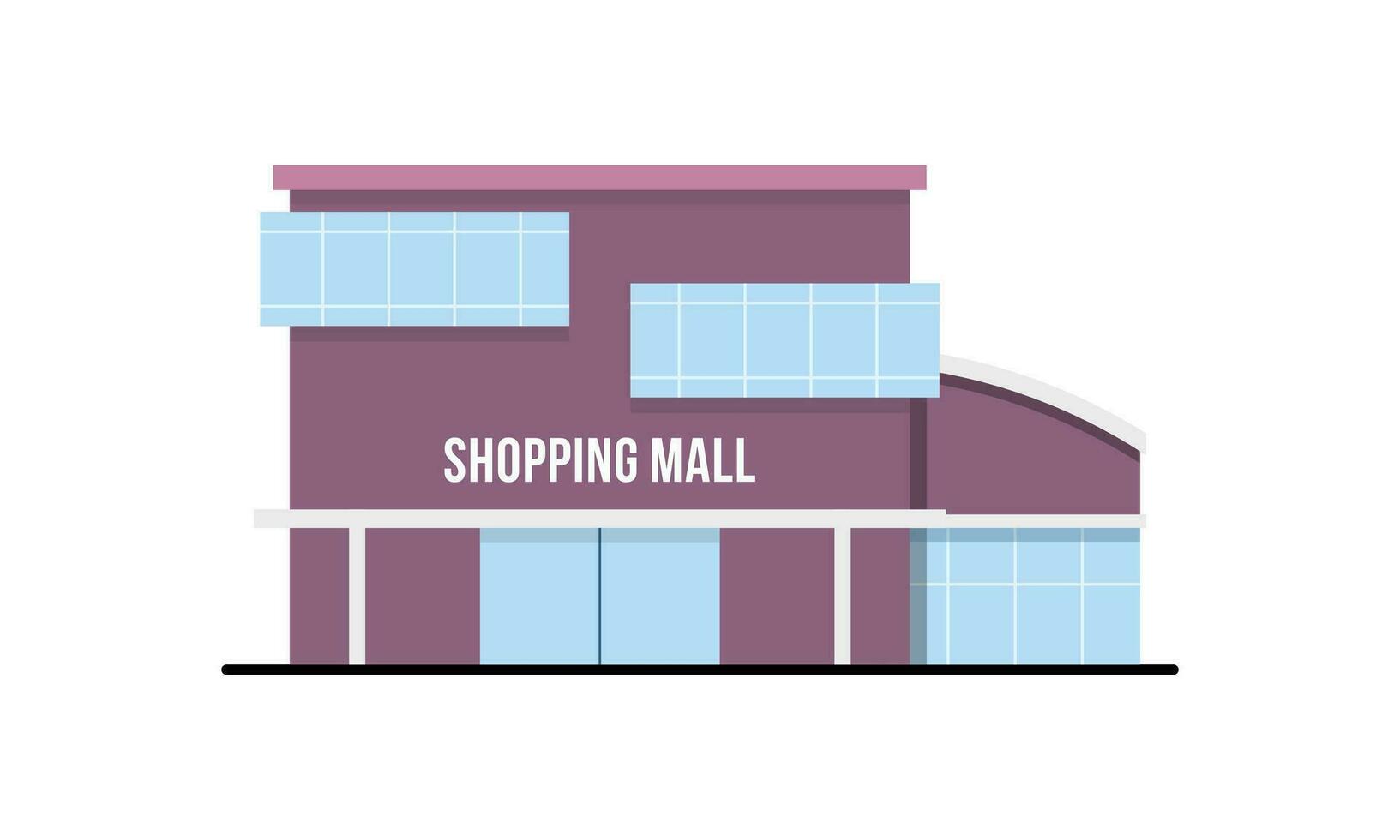 Shopping mall outside composition mall building illustration vector