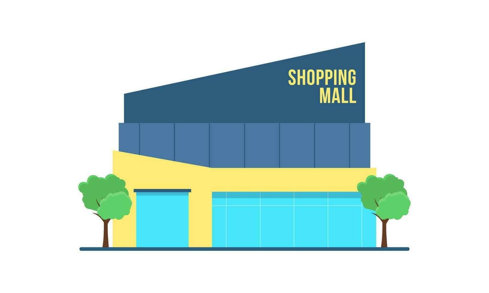 Shopping mall outside composition mall building illustration vector