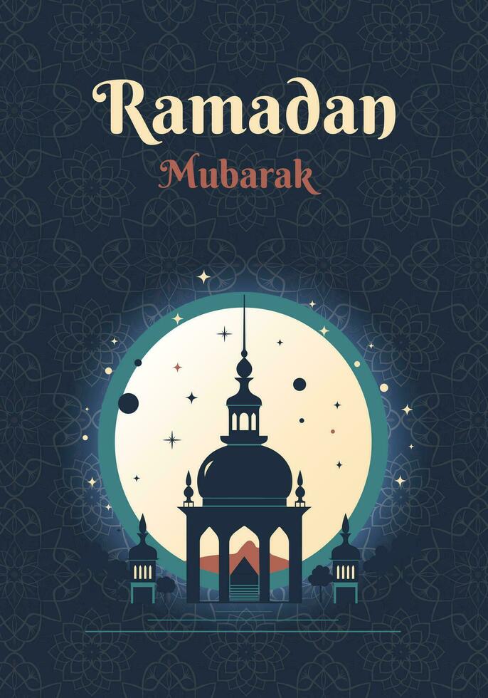 Islamic greeting card, ramadan template. Ramadan Mubarak. Poster, media banner. vector