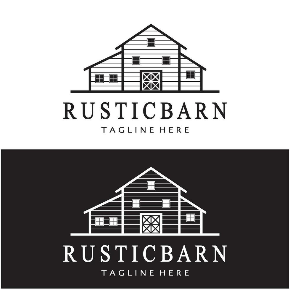 Vintage organic farmhouse or barn,warehouse, rustic barn and animal farmhouse logo design. vector