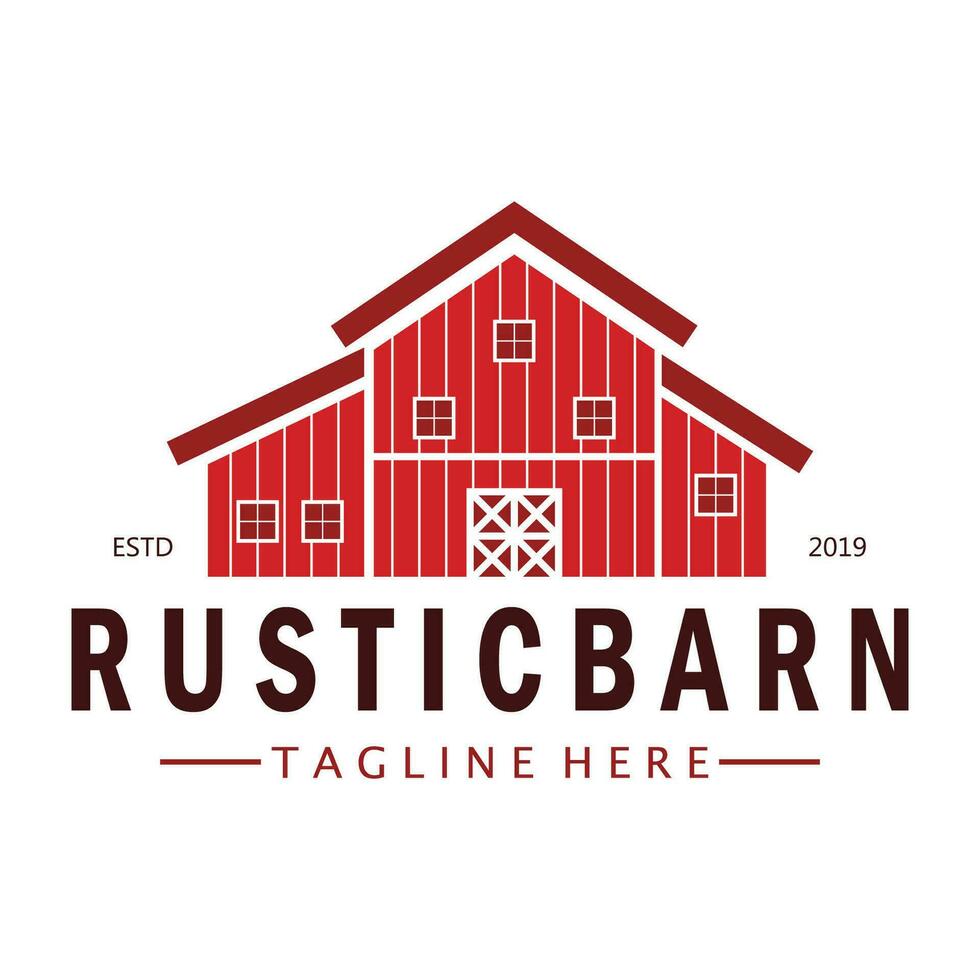 Vintage organic farmhouse or barn,warehouse, rustic barn and animal farmhouse logo design. vector